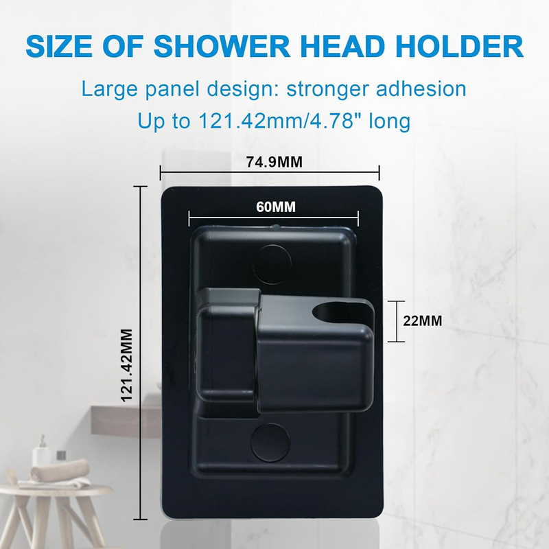Handheld Shower Head Holder Wall Mount, Adjustable 360° Strong Adhesive Shower H Item image 3