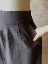 Summer Gray Loose Cozy Linen Skirt Women Ankle Length Asymmetric Skirts image 2