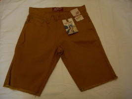 Men&#39;s Arizona Denim Flex Slim Shorts Cathay Spice Size 29 Gold Color NEW - £18.88 GBP