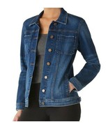 Rock &amp; Republic Denim Jacket Womens XS Jean Blue Faded Wash Stretch Jean... - $27.36 CAD