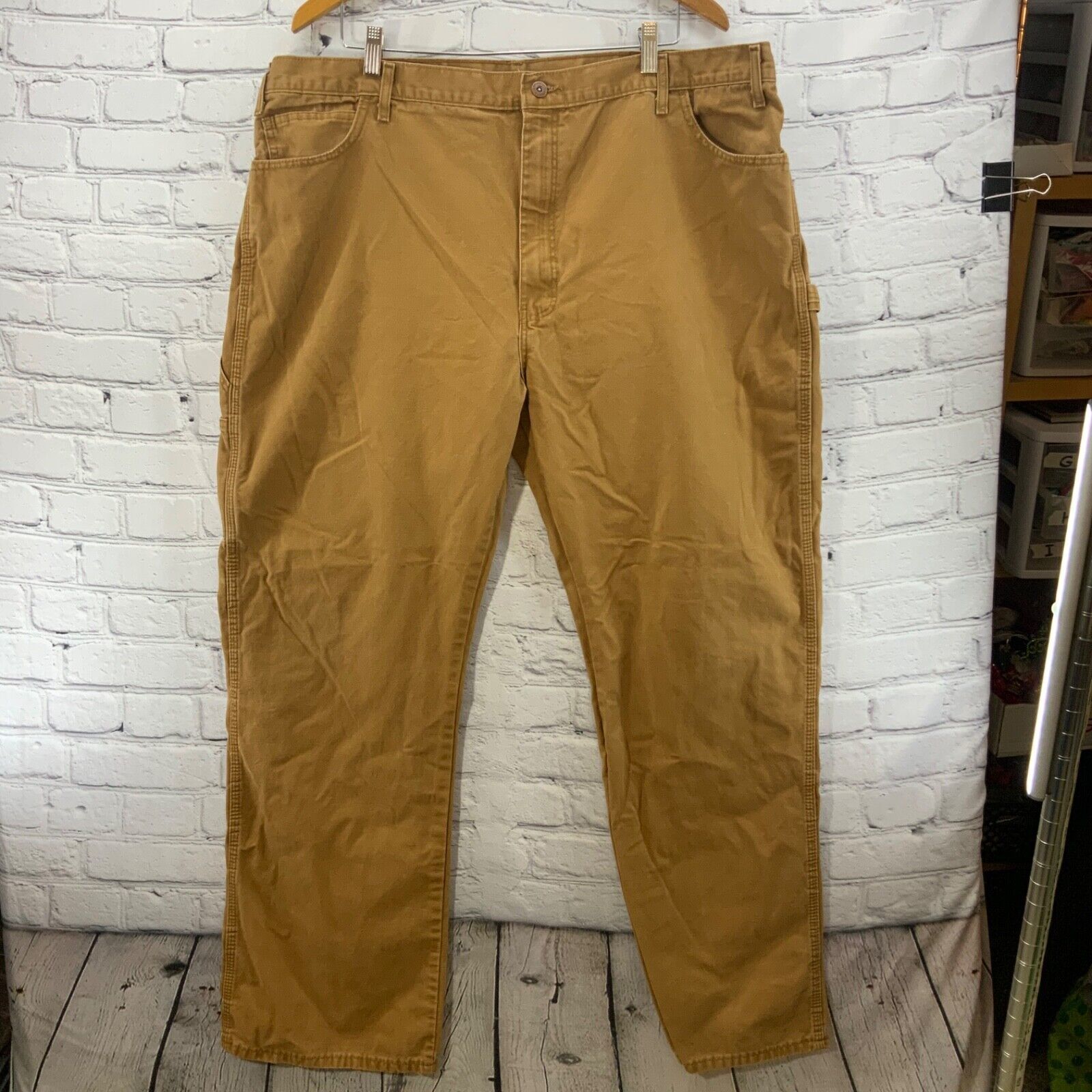 Primary image for Dickies Pants Mens Sz 42 x 32 Khaki Beige Burnt Yellow