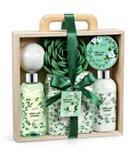 Deluxe White Rose Jasmine Spa Basket - 7pc Home Spa Set with Shower Gel,... - $30.99