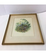 Floral Blue Mayflower Botanical Framed Matted Signed Artwork 15.25&quot; x 12... - £44.13 GBP