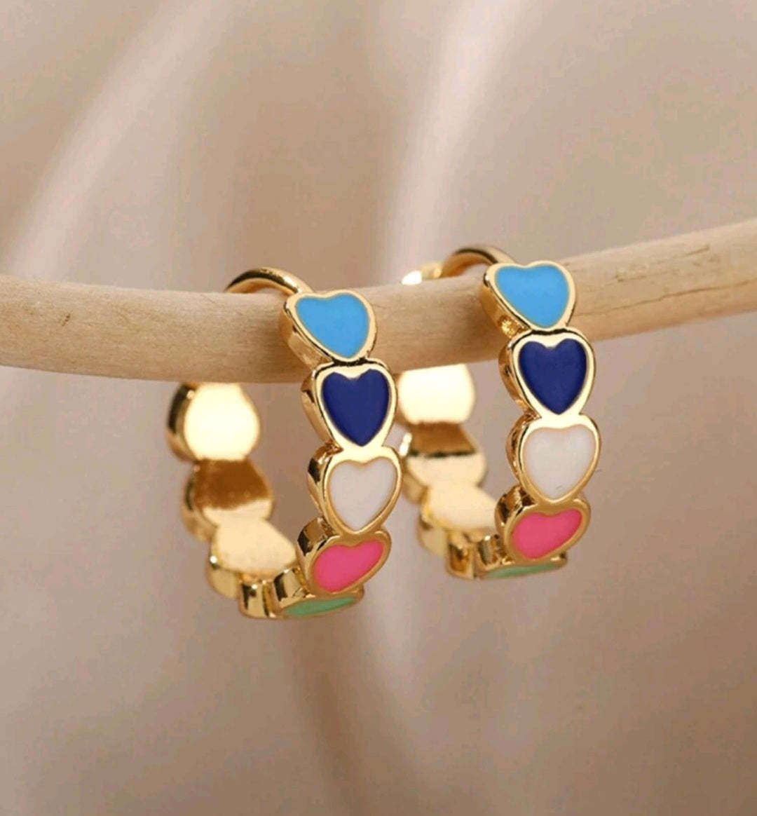 Enameled stainless steel rings/Argollas de acero inoxidable esmaltadas - $12.00