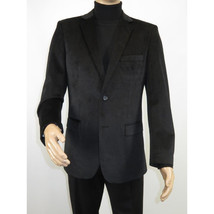 Men's Velvet Sports Coat Grammy Amy Award By BASSIRI  , LEONARDI J1042 Black image 5
