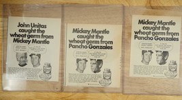 Vintage Football &amp; Baseball Wheat Germ Advertising Mickey Mantle Johnny Unitas - £14.25 GBP