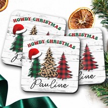 Howdy Christmas Personalized Name Coaster, Texas Holiday Table Decor, Custom Tex - £4.00 GBP