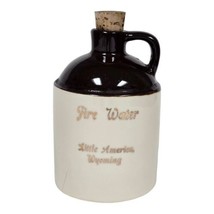 Vtg PCA Mini Stoneware Fire Water Moonshine Whiskey Jug Little America Wyoming - £11.18 GBP