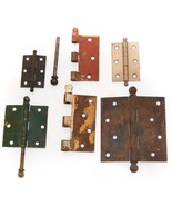 Lot of 7 Antique Door Hinge Sides With Cannonball Pins and Hinges - $24.72