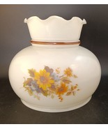 Glass Hurricane Lamp Shade Gone With The Wind, 9” Diameter Yellow Daisie... - €21,26 EUR
