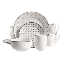 Dinnerware Set 12 Piece Black and White Service for 4 - €64,97 EUR