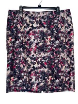 Talbots Women&#39;s Skirt Floral Midi Pencil Short Slit Lined Back Zip Black... - $26.72