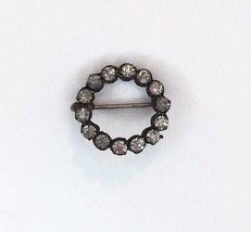 Antique Victorian Paste Stone Open Circle Brooch Approx 0.75&quot; - £21.63 GBP
