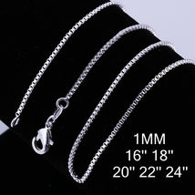 Best Lot 925 Silver Solid Fashion 1MM Box Chain Necklace Jewelry Wedding... - £7.05 GBP