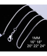 Best Lot 925 Silver Solid Fashion 1MM Box Chain Necklace Jewelry Wedding 10 Pcs - $8.80