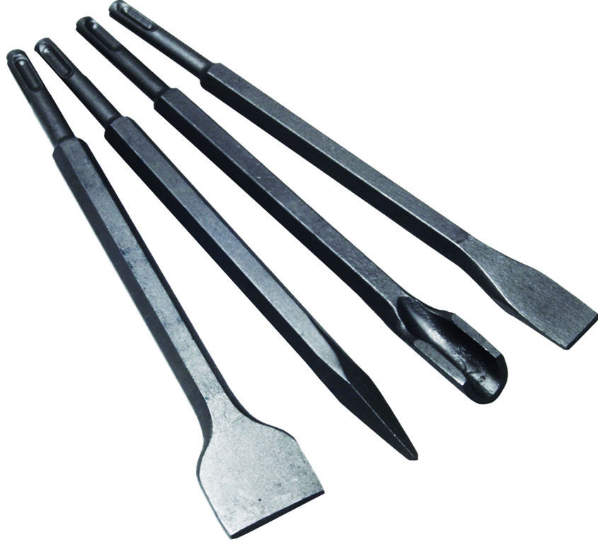 4 PIECE SDS CHISEL SET FLAT POINT GROOVE GOUGE DRILL HAMMER DRILL 250MM -T3 - $12.14