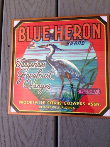 Primary image for Blue Heron Tangerines Oranges Brooksville Citrus Growers Print Reproduction