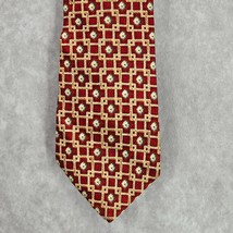 Roundtree &amp; Yorke Red Gold Geometric Link 100% Silk Men&#39;s Neck Tie NWOT - $45.00