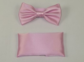 Men's Satin Silky Bow Tie Hankie by J.Valintin Collection #7 Pink image 2