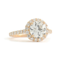 Authenticity Guarantee 
GIA Round Diamond Halo Engagement Ring 18K Pink Rose ... - £6,978.82 GBP