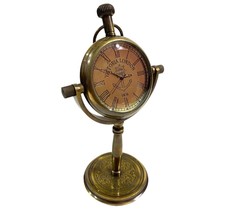 Beautiful Vintage Brass Desk Clock Table Clock Antique Nautical Clock Brass - £19.57 GBP