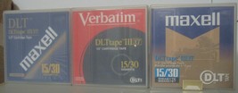 Lot of 4 Maxell or Verbatim DLT Tape IIIXT Data Cartridge 15/30 GB - £6.78 GBP