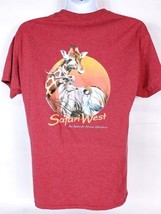 Safari West Wildlife Preserve Men&#39;s T-Shirt Large Graphic Short Sleeve Red  - $19.80