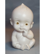 Vintage Kewpie Cupie Doll Baby Bank Ceramic Creepy 6&quot; White Odd Yellow G... - £21.64 GBP