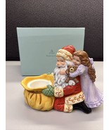 Vintage Partylite Ceramic “Jolly Santa” Santa and Girl Tea Light (Holder... - £10.57 GBP
