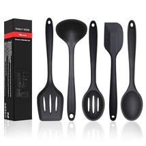 Silicone Kitchen Utensils Set, 5 Pieces Heat Resistant Non Stick Cooking Tools - - £22.37 GBP