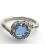 Authentic PANDORA Radiant Embellishments Blue Crystal Ring 190968NBS-50,... - £44.72 GBP