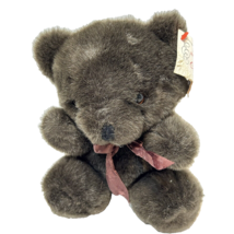 Vintage Progressive Plush Dark Brown Teddy Bear Stuffed Animal Lovey 8&quot; - $13.24