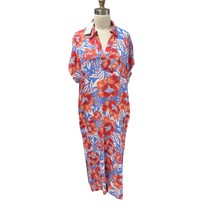 NWT Sigrid Olsen Linen Blend Floral Maxi Dress S Coastal Resort Vacation... - $58.41