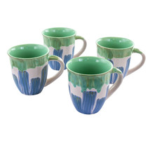 Meritage Coral 4 Piece 20 Ounce Stoneware Cup Set in Green - £42.33 GBP