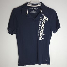 Aeropostale Mens Polo Shirt Medium Navy Blue Polo Shirt - $13.88