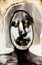 Jose Tonito Original Painting.SEMBLANCE 3.Organic Surreal art.Terror face figure - $33.25