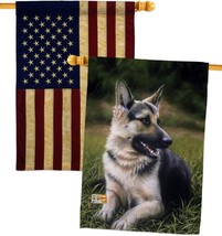 German Shepherd House Flag Pack Dog Puppy Spoiled Paw Canine Fur Pet Nature Farm - £33.11 GBP