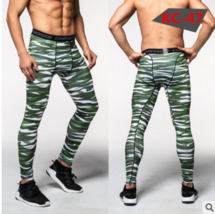 Men Compression Pants Tights Casual Bodybuilding Camouflage Skinny Leggi... - £21.01 GBP