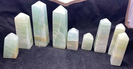 1900 grams pistachio calcite towers points crystals top quality materials lot - £79.12 GBP