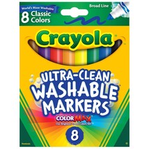 Crayola Ultra-Clean Color Max Broad Line Washable Markers-Classic Colors 8/Pkg ( - $931.04 MXN