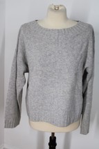 VInce S Gray 100% Cashmere Ballet Neck Drop Shoulder Sweater - £35.04 GBP