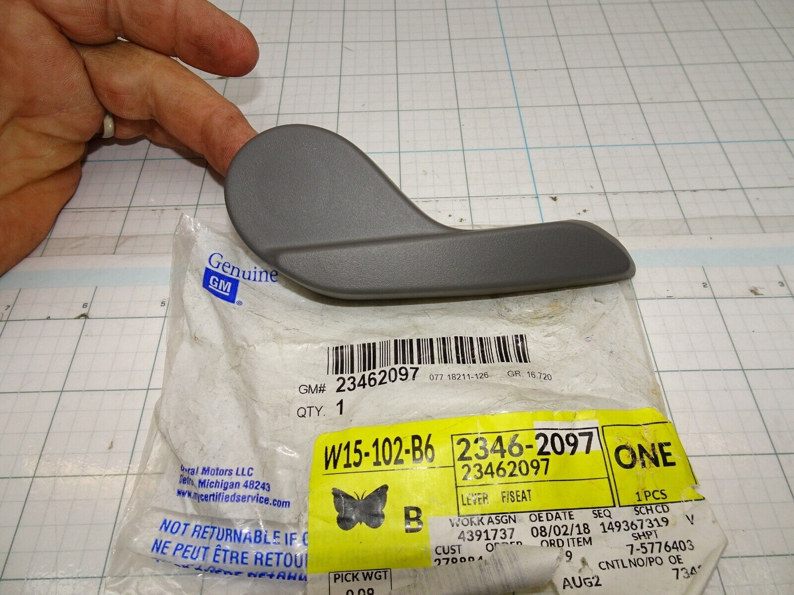GM 23462097 Lever for Seat Lumbar Adjustment  OEM NOS General Motors - $19.33