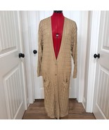 Salvatore Ferragamo gold sweater duster cardigan long sz L LARGE Italy V... - $150.00