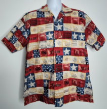 Max Boxxer Shirt Mens Large Patriotic Freedom Vintage Button Cotton Shor... - £31.51 GBP