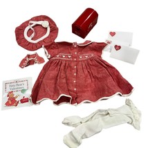 American Girl Bitty Bear&#39;s Valentines Red Check Set with Mailbox - £30.16 GBP