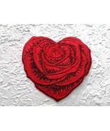 Embroidered Iron On patch. Rose Heart Patch. - £8.82 GBP+