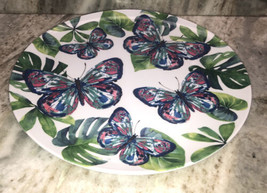 Melamine Butterflies-Blue,Green,Pink 11” Large Dinner Plate-Beach-New-SHIP 24 HR - £9.47 GBP