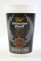 VINTAGE 1993 Miller Genuine Draft Harley Davidson 90th Anniversary Beer Cup - £11.67 GBP