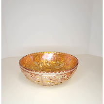 Vintage Imperial Lustre Open Rose Marigold Carnival Glass Bowl - £39.56 GBP
