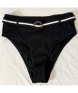 NWT TopShop Black High Waist Bikini Bottom Size 8 - €16.217,49 EUR